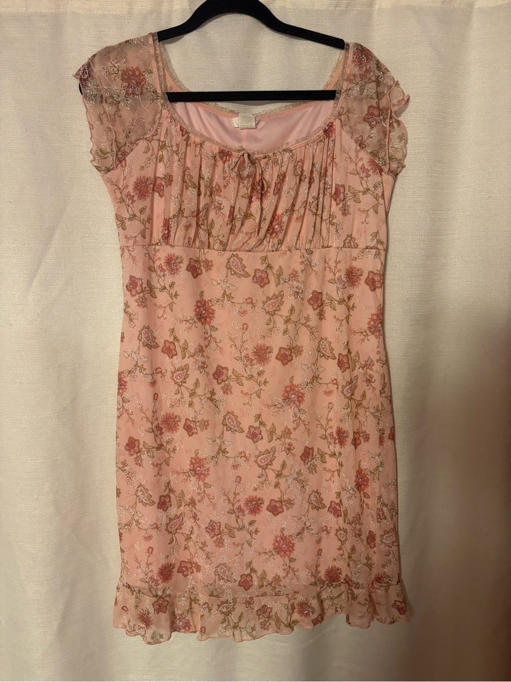 Taboo Pink Floral Ruffle Mini Dress